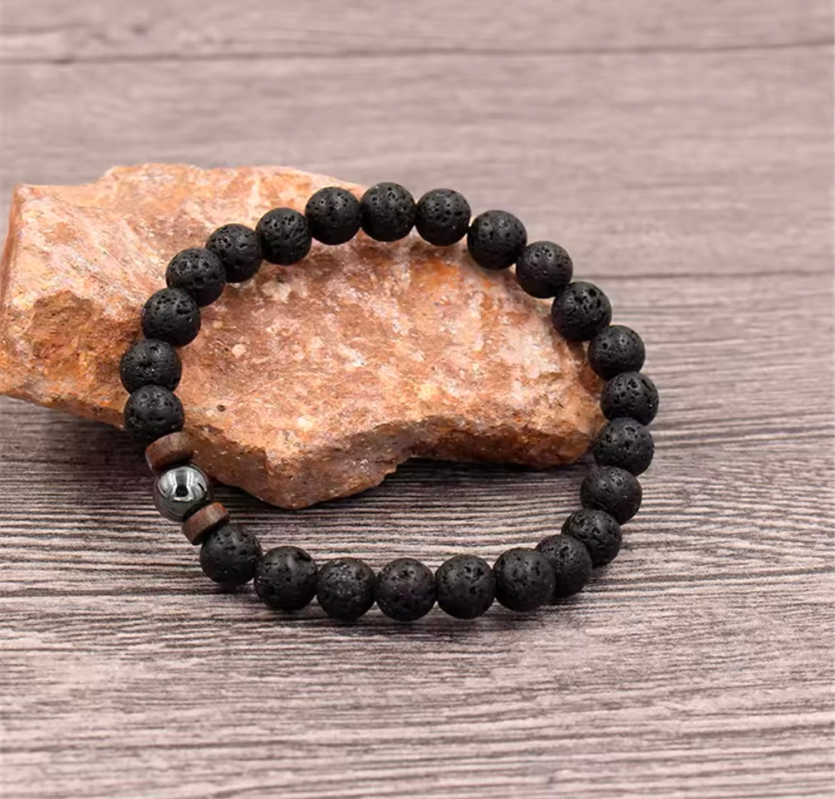 Bracelet ERON en Pierre Volcanique (Homme)