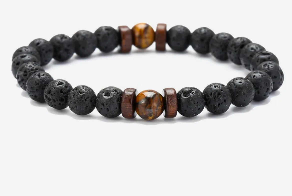 Bracelet ALDEN en Pierre Volcanique (Homme)