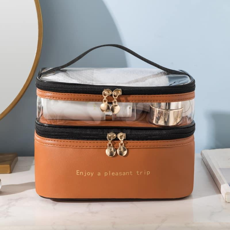 TROUSSE EN CUIR DOUBLE NIVEAU