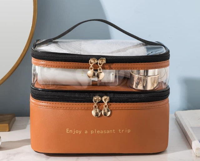 TROUSSE EN CUIR DOUBLE NIVEAU