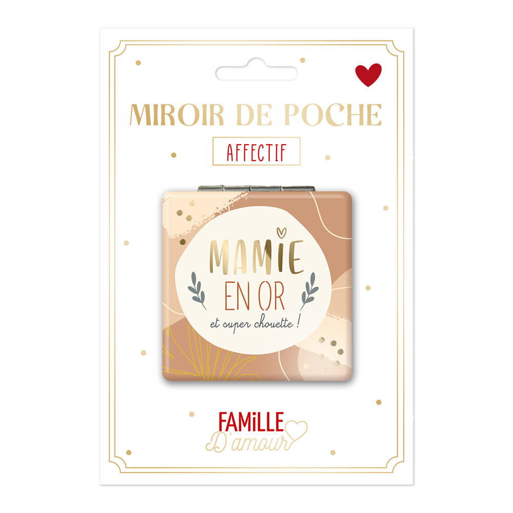 MIROIR DE POCHE "MAMIE EN OR".