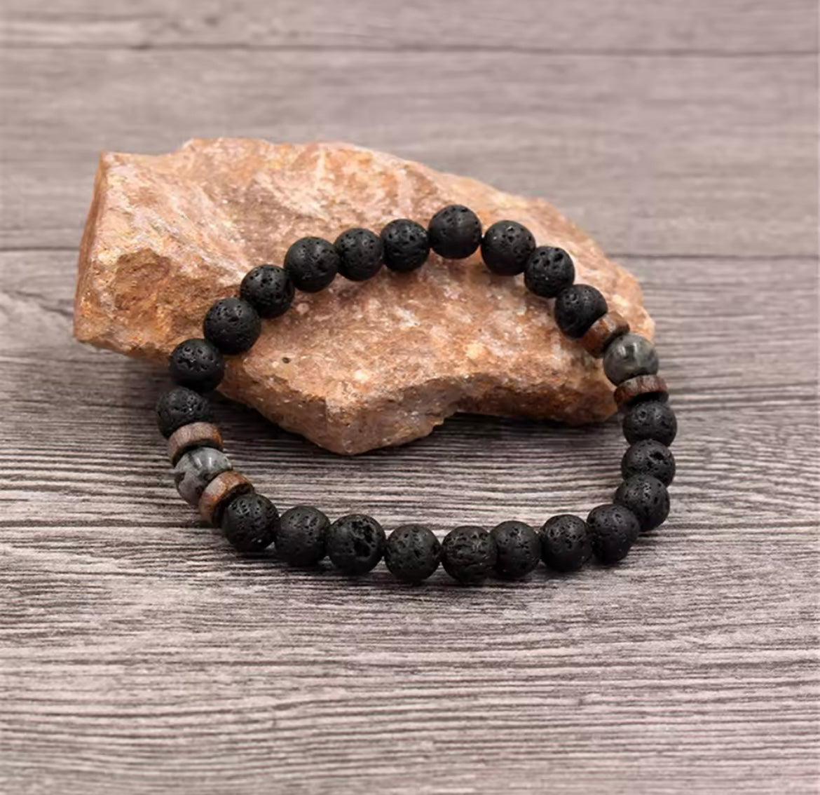 Bracelet LIOR en Pierre Volcanique (Homme)