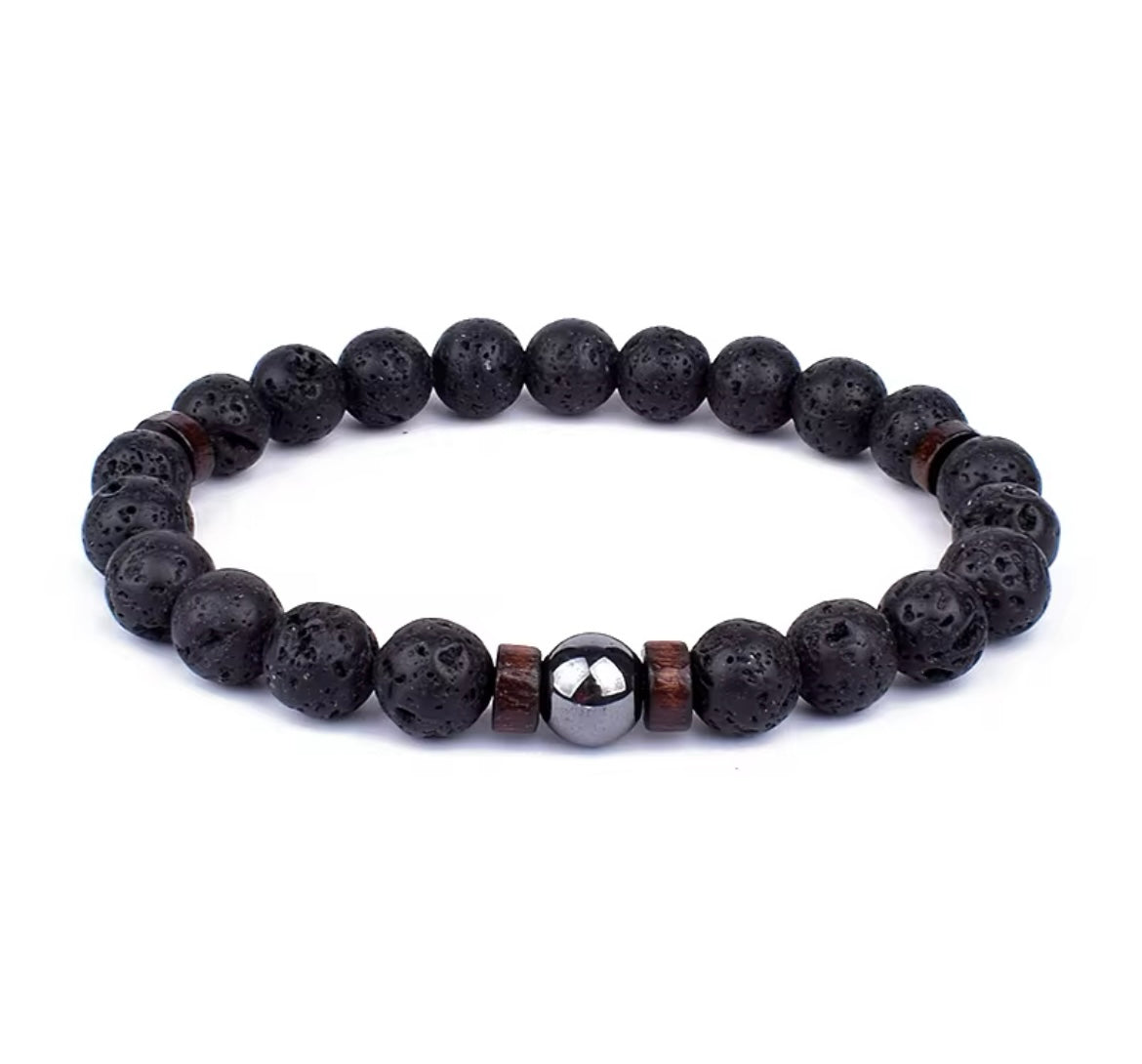 Bracelet ERON en Pierre Volcanique (Homme)