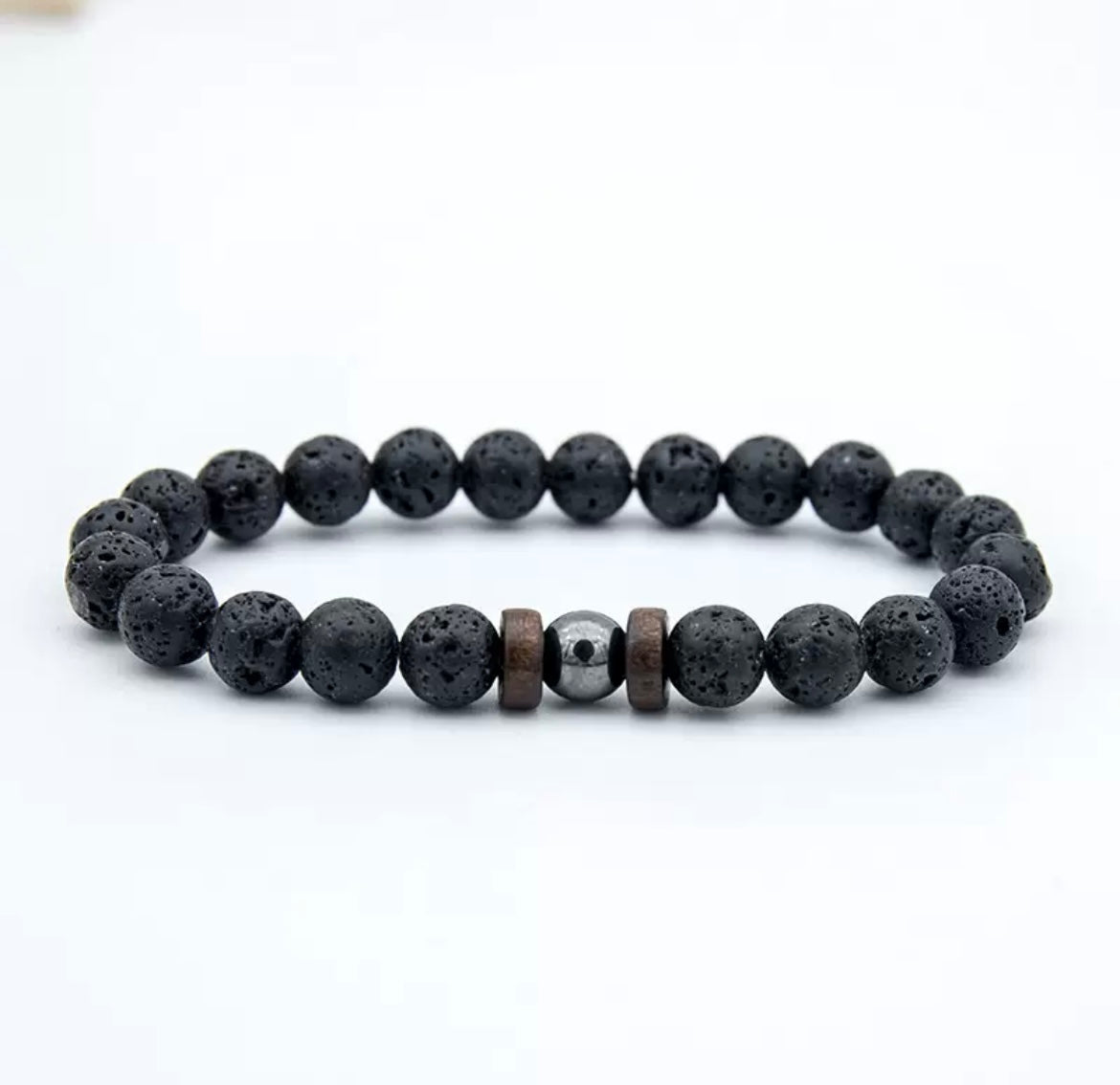 Bracelet ERON en Pierre Volcanique (Homme)