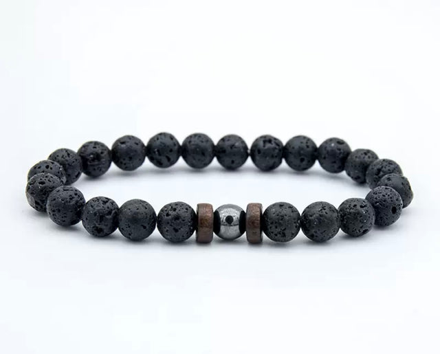 Bracelet ERON en Pierre Volcanique (Homme)